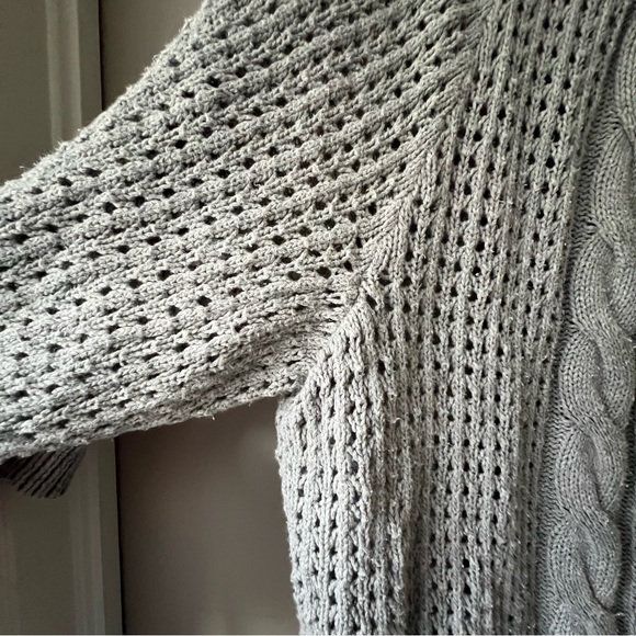 Lane Bryant Open Knit Sweater Womens Plus Size 18/20 grey Top 100% Cotton - Picture 7 of 7